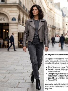 Bagatelle Women's Grey Jacket Large‎